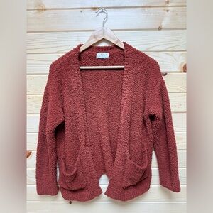 Burnt Red Fluffy Cardigan Sweater Women’s Medium